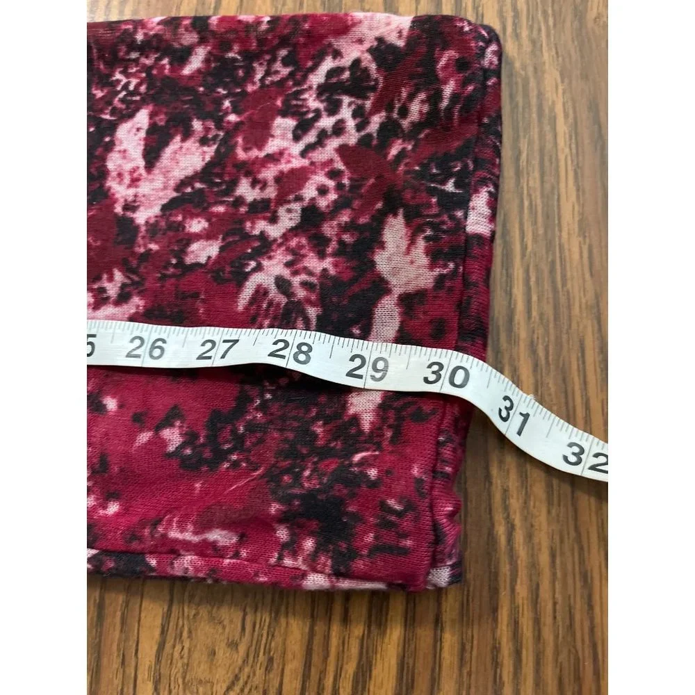 Abstract floral leaf design infinity scarf burgundy cream black